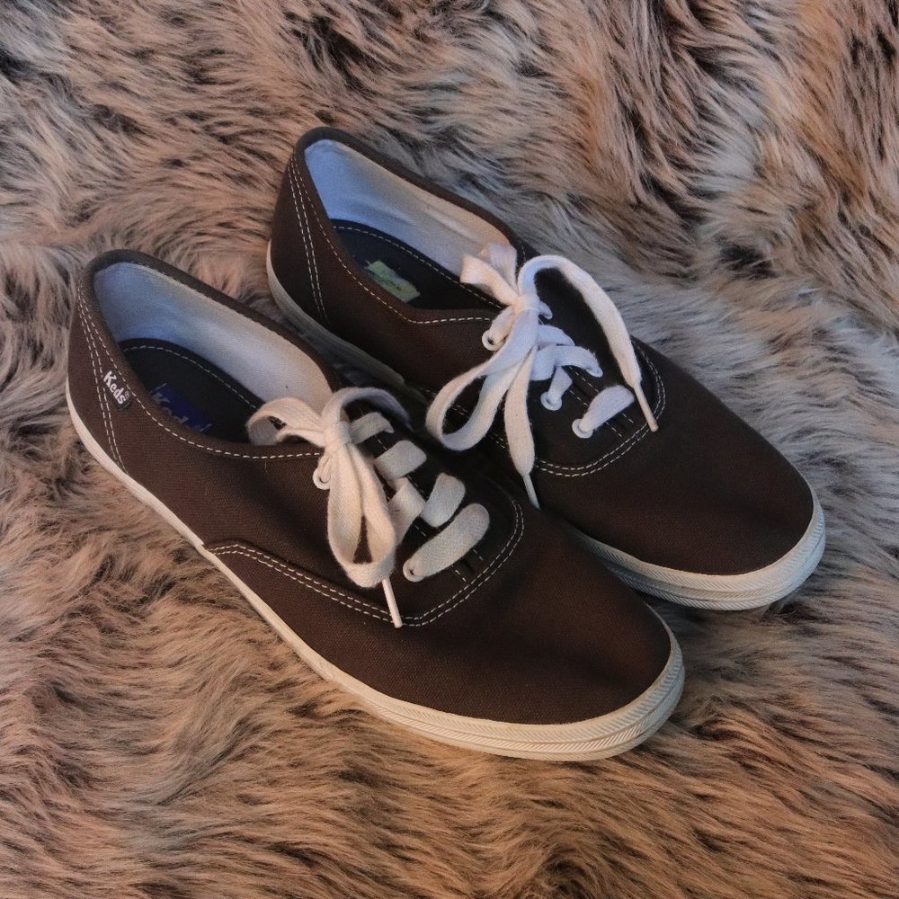 Keds Gray Lace Up Flat Sneakers Shoes